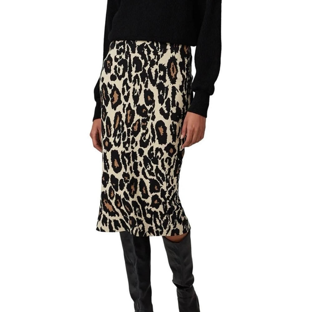 Diane Von Furstenberg leopard‎ print midi skirt size S